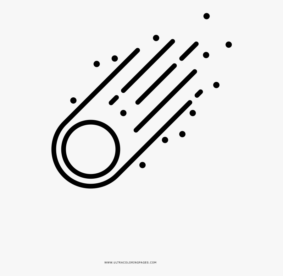 Asteroid Coloring Page - Line Art, Transparent Clipart