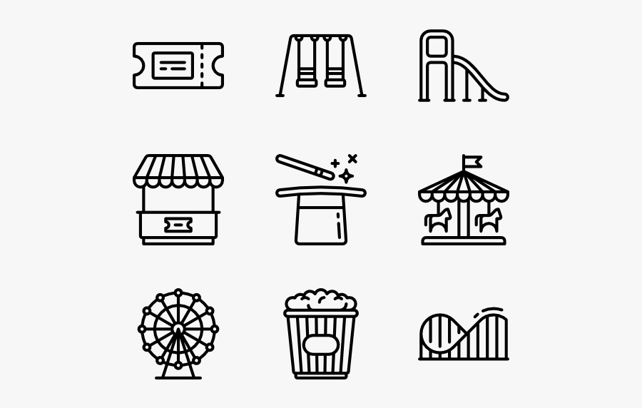 Amusement Park Lineal - Design Vector Icon, Transparent Clipart