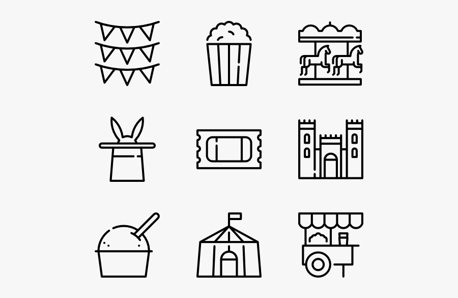 Amusement Park Line Craft - Manufacture Icons, Transparent Clipart
