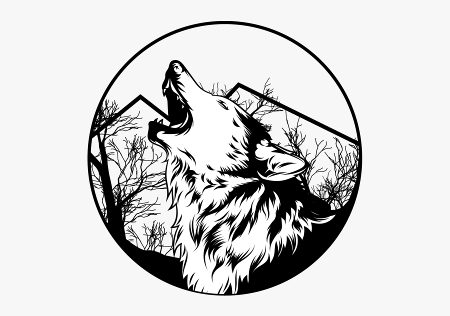 Vector Wolf Black And White - Logo Wolf Vector Png, Transparent Clipart