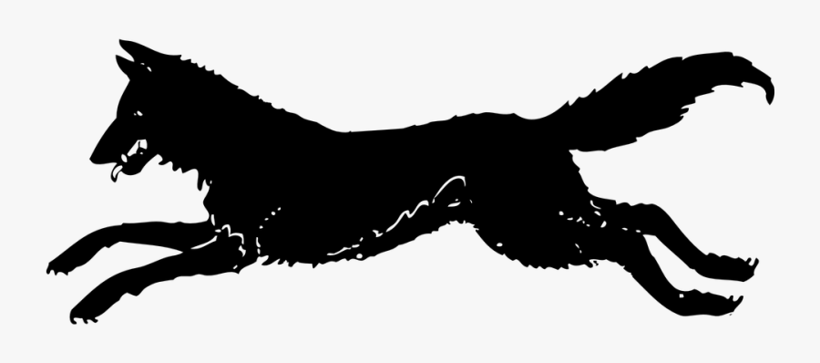 Transparent Chasing Png - Wolf Running Silhouette Png, Transparent Clipart