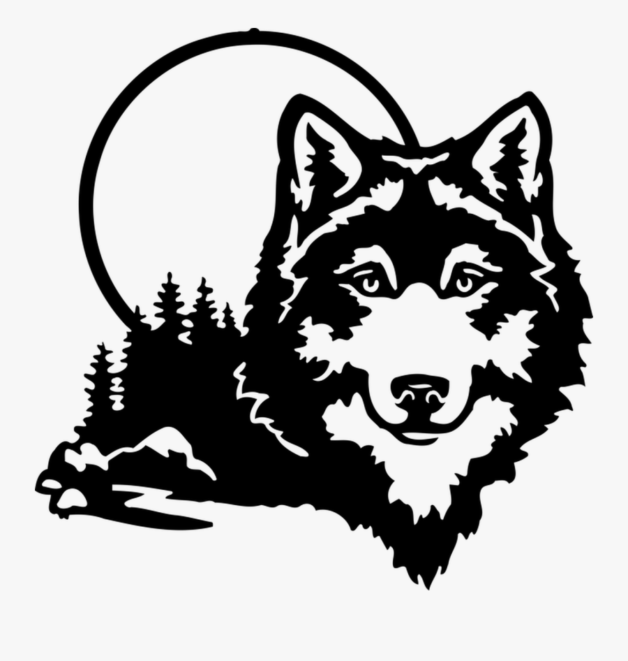 Stencil Wolf, Transparent Clipart