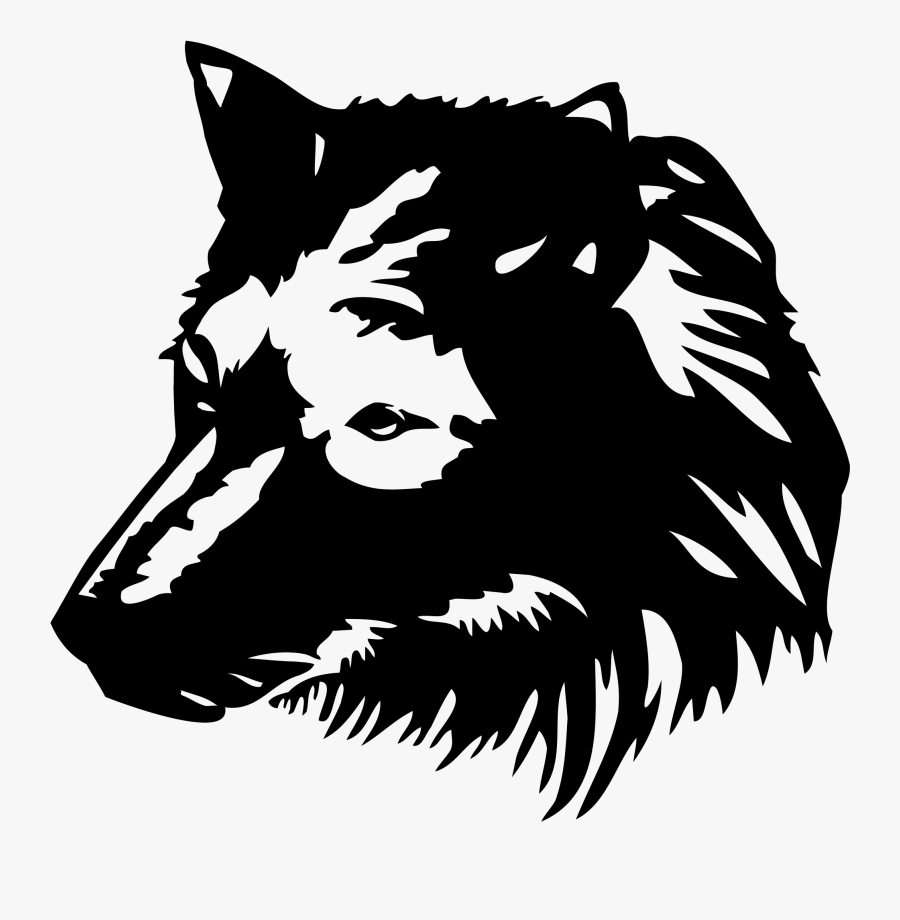 Wolf 1 Wing Logo Black And White - Download Gambar Transparan Png, Transparent Clipart