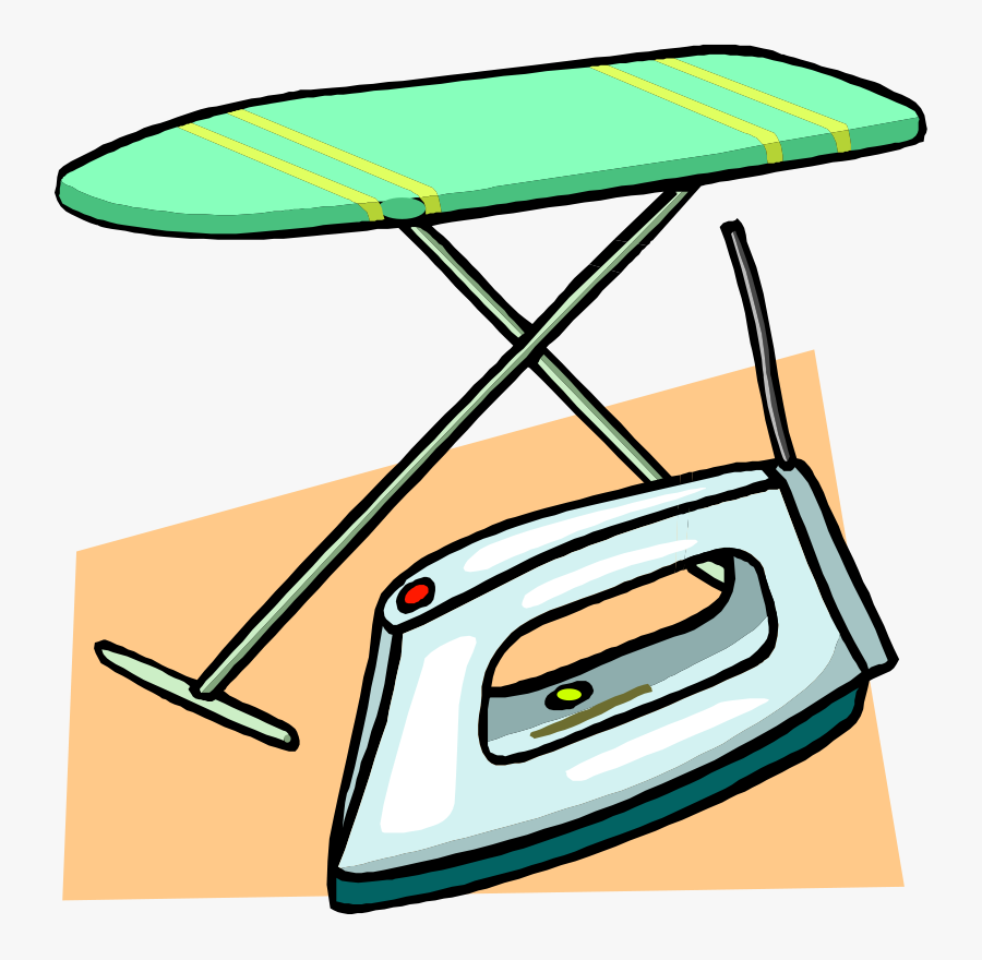 Ironing Board And Iron Clip Art Download - Cartoon Ironing Board And Iron, Transparent Clipart