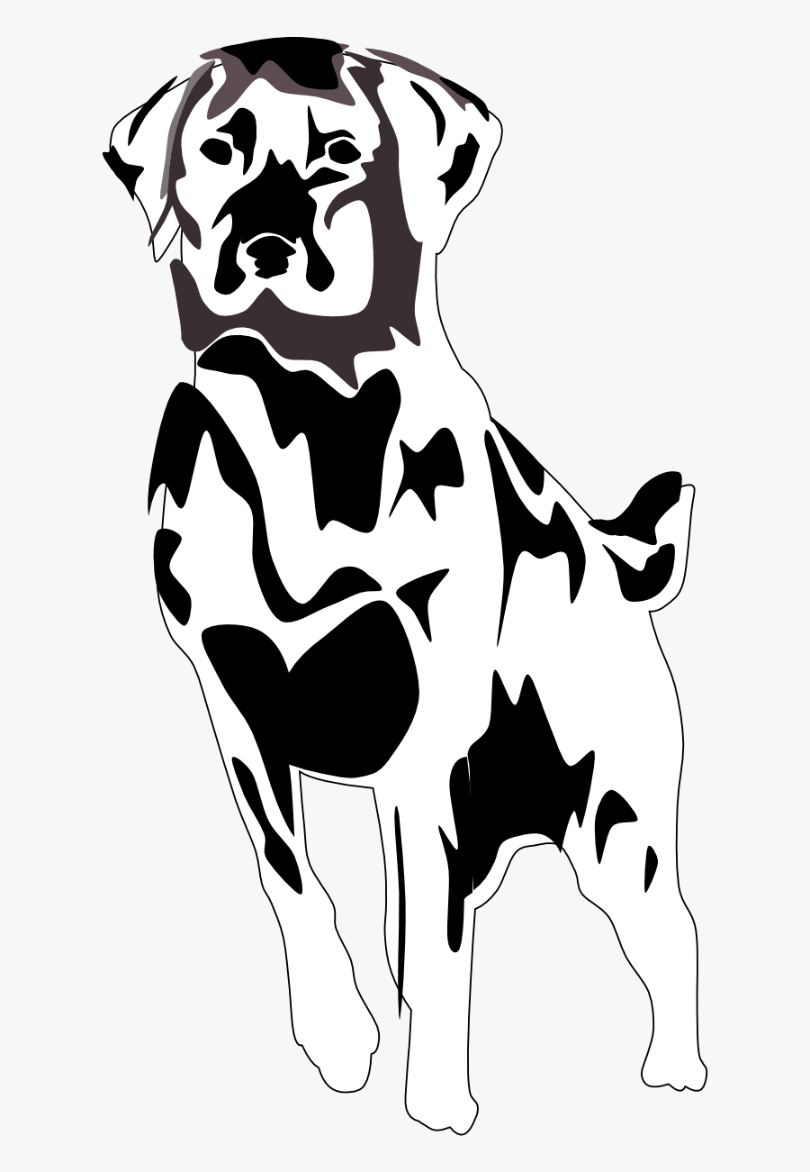 Black Lab Black White Line Art 555px - Boxer, Transparent Clipart
