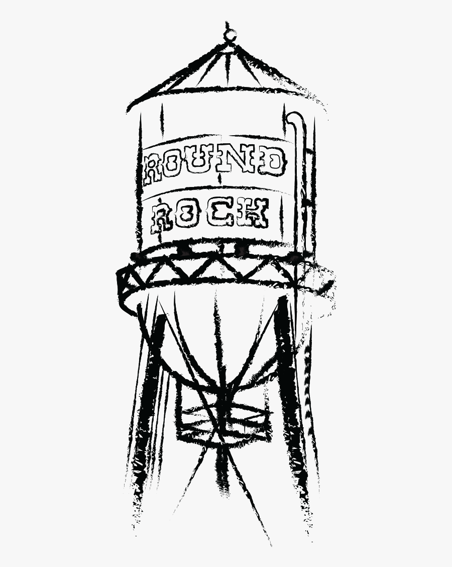 Water Tower Round Rock Arts - Drawing, Transparent Clipart