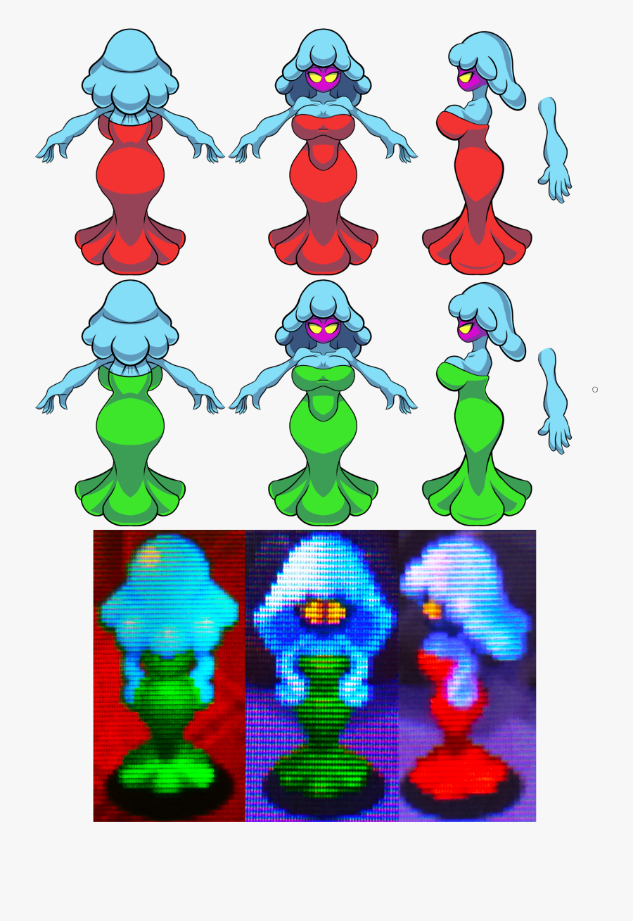 Jellyfish Sisters 3d Turnaround Preparation, Transparent Clipart