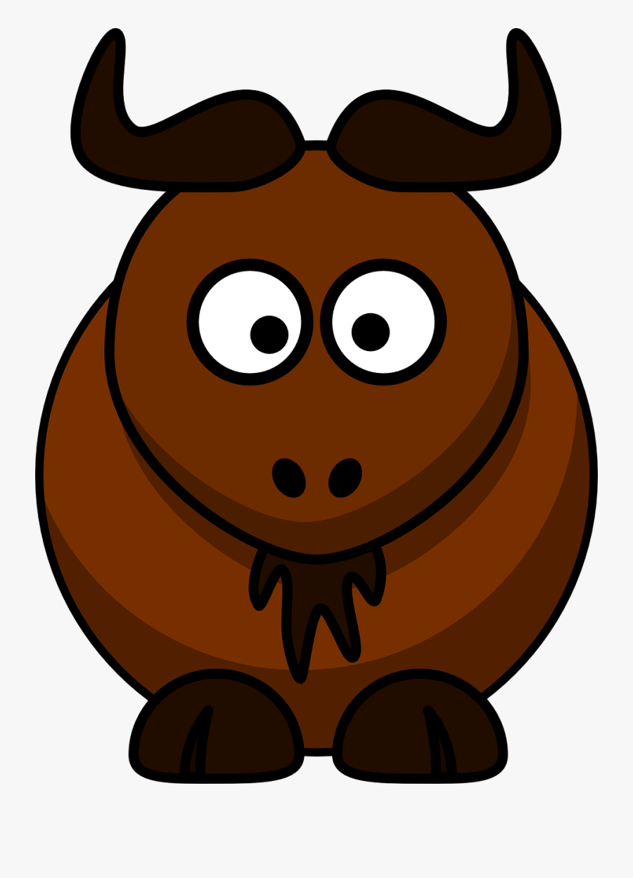 Goat Bison Buffalo Free Picture - Gnu Cartoon, Transparent Clipart