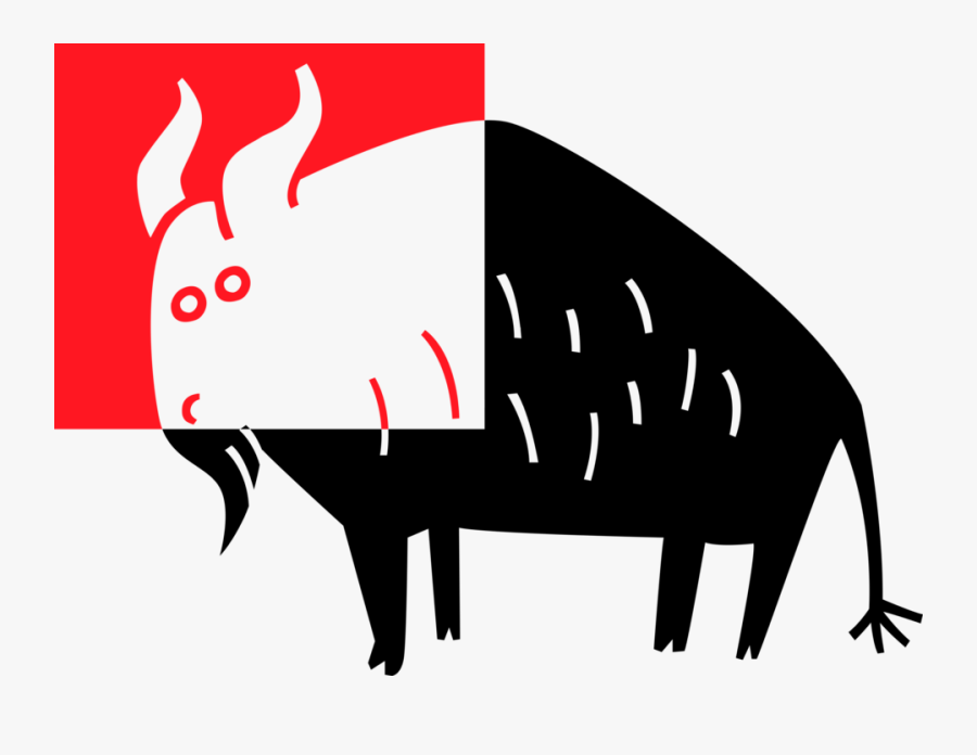 Vector Illustration Of North American Wood Bison Buffalo, Transparent Clipart