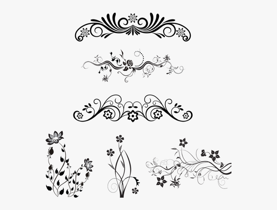 Line Art,floral And Art - Vector Floral Design Png, Transparent Clipart