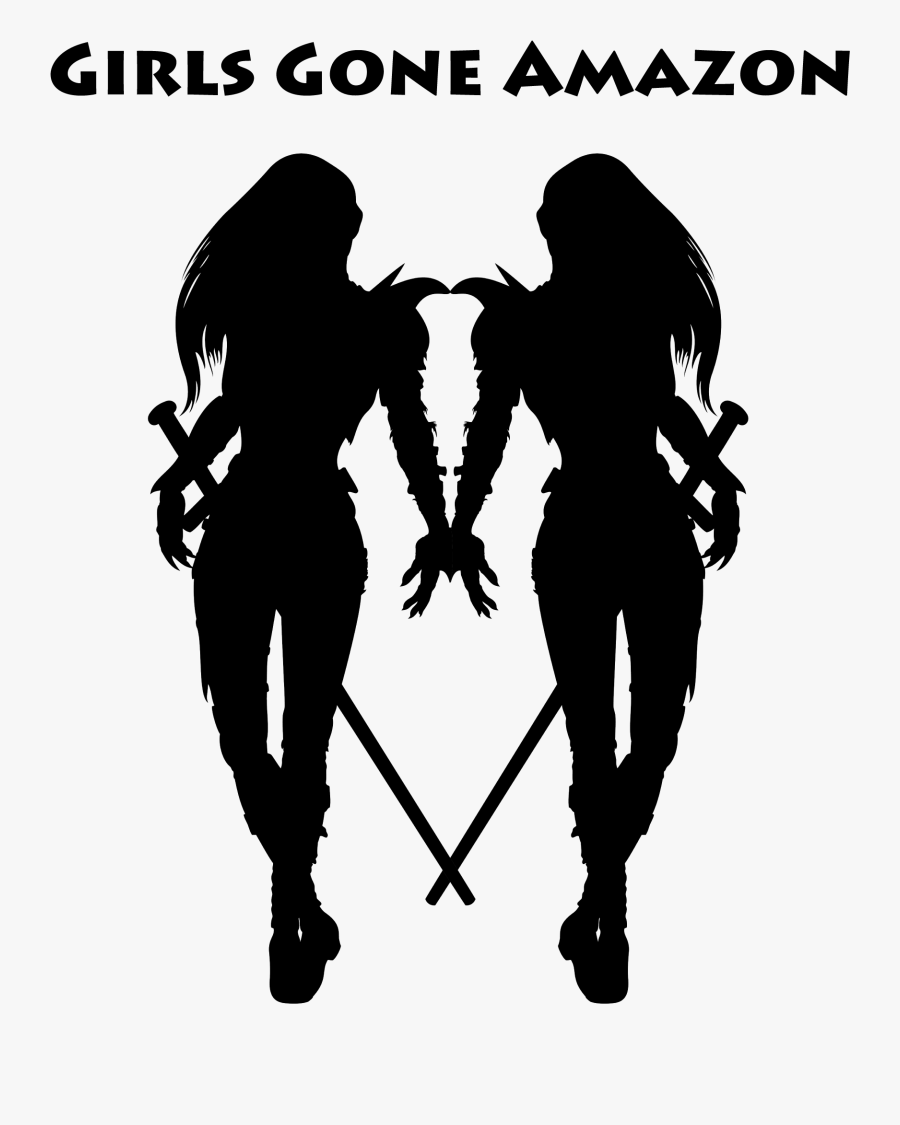 Silhouette Of A Women Warrior - Female Warrior Black And White, Transparent Clipart