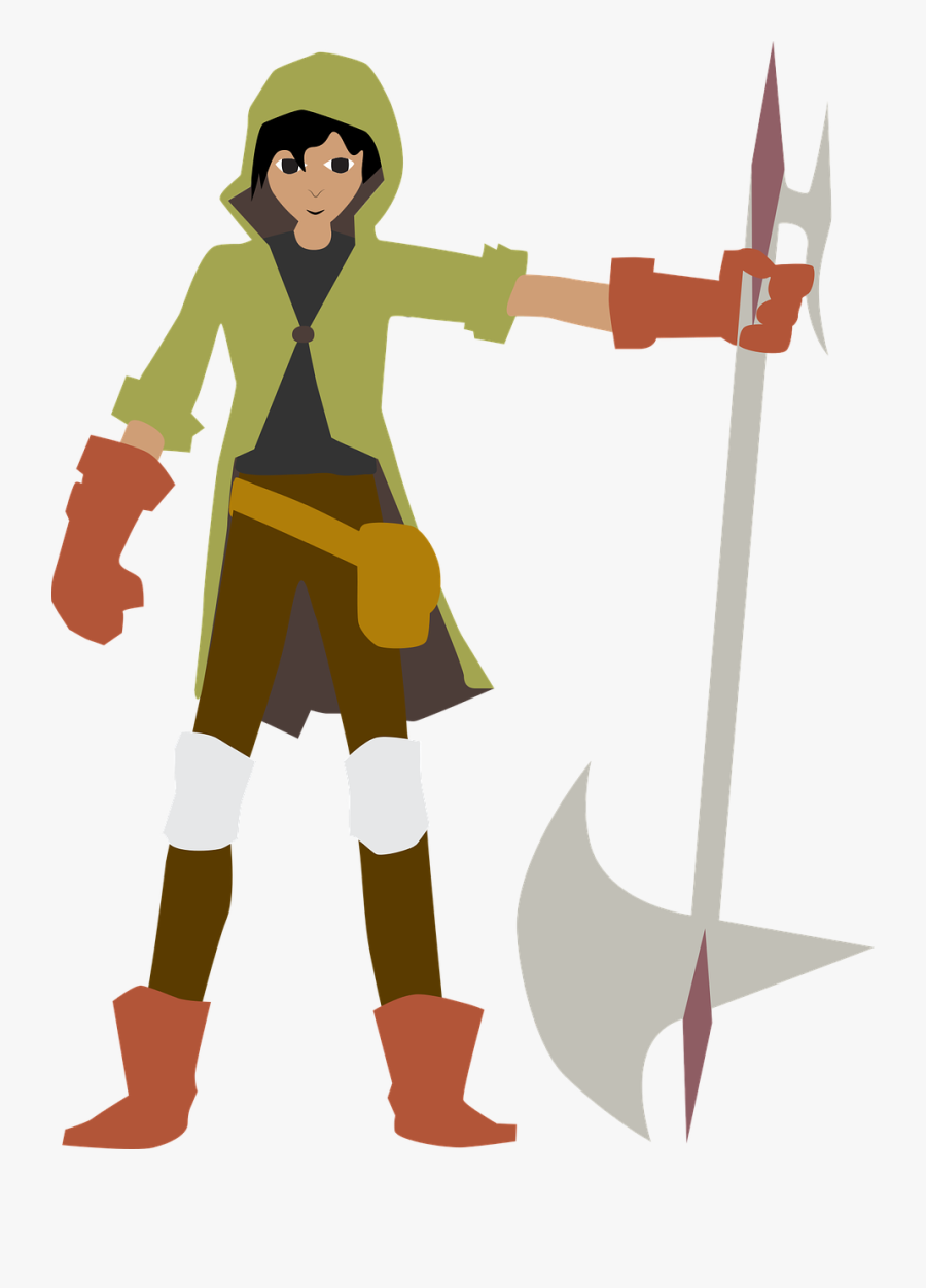 Warrior Man With A Halberd Halberd Free Picture - Hombre Guerrero, Transparent Clipart