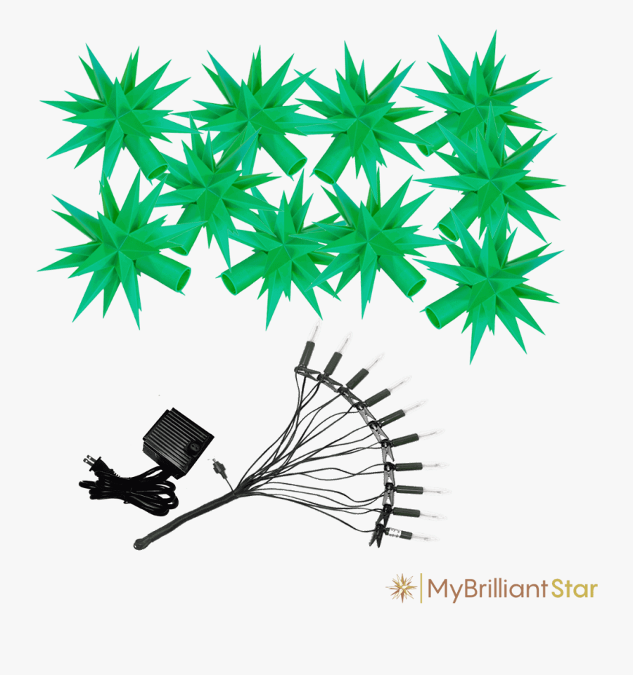 Original Herrnhut Plastic Star Chain, Green, ~ 12 M, Transparent Clipart
