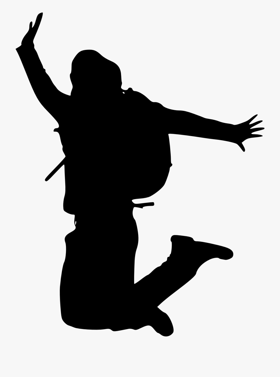 Silhouette Of A Person Happy Jumping, Transparent Clipart