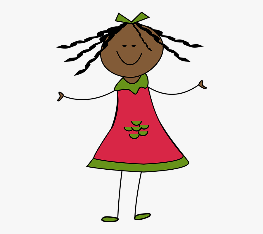 Girl, Happy, Smile, Smiling, Child, Kid, Young, Person - Doll Clipart Black And White, Transparent Clipart