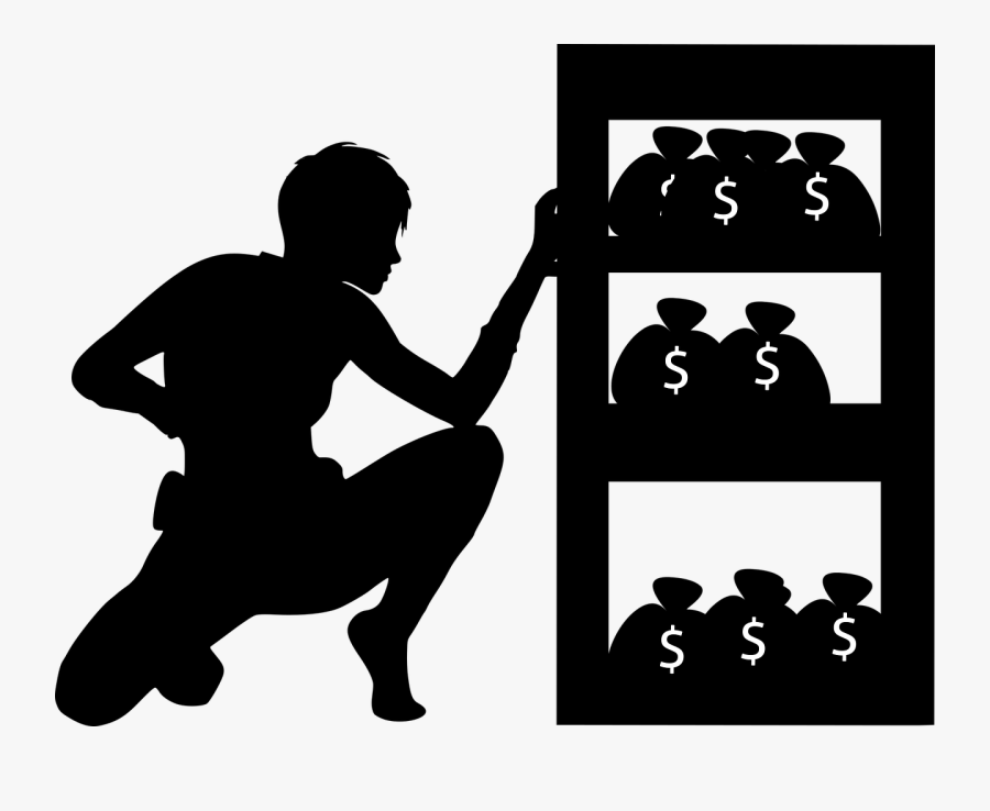 Rob, Thief, Burglar, Silhouette, Trying, Break, Safe - Anti Theft Tips, Transparent Clipart