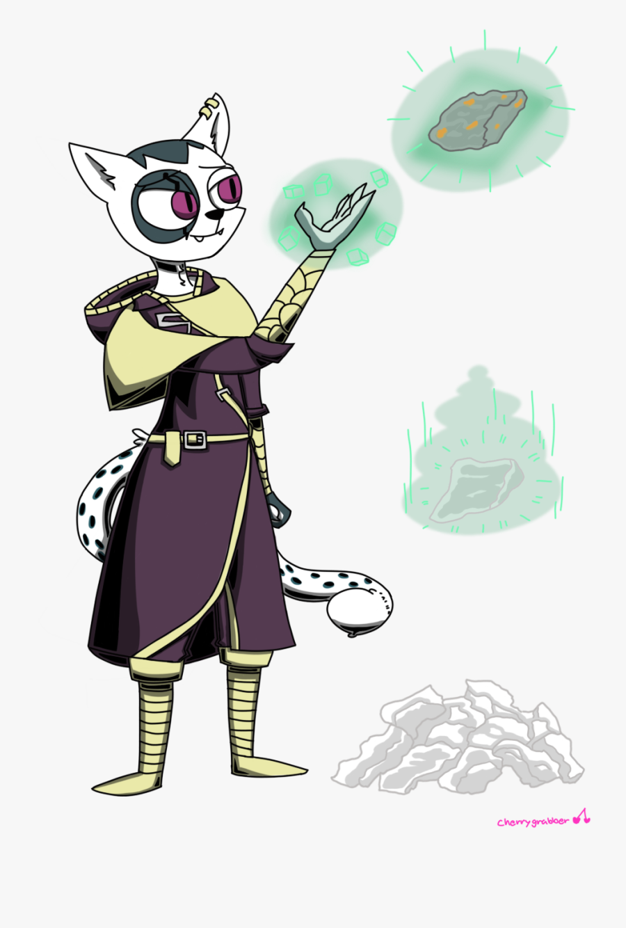 Khajiit Thief And Her Transmuting Ore - Cartoon, Transparent Clipart