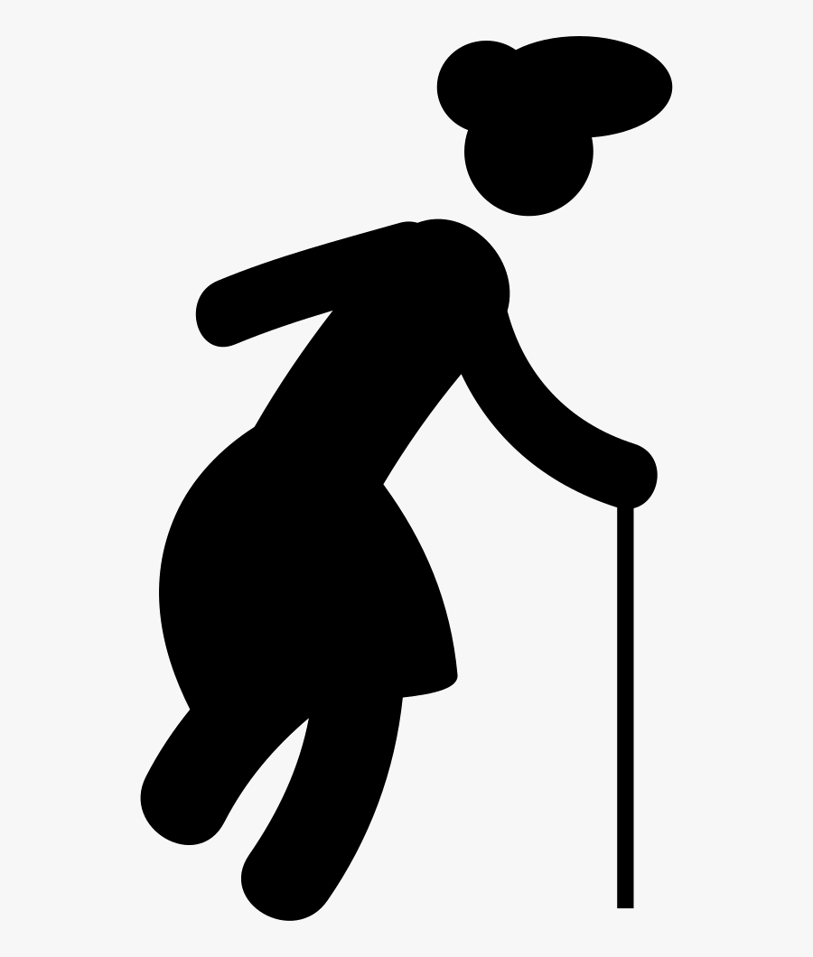 Old Lady Walking - Portable Network Graphics, Transparent Clipart