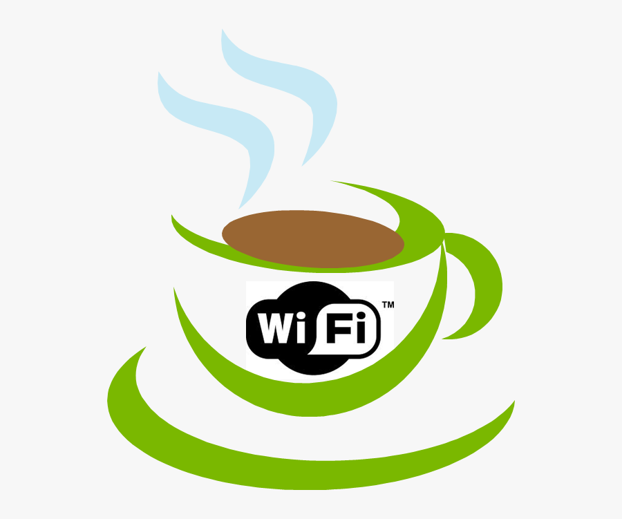 Green,cup,logo,coffee Cup,font,graphics,clip - Cafe Wifi Logo Png, Transparent Clipart