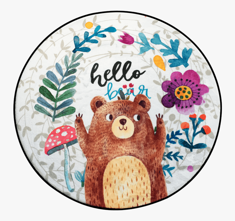 Hand Painted Bear Round Carpets For Living Room Computer - Carpet, Transparent Clipart