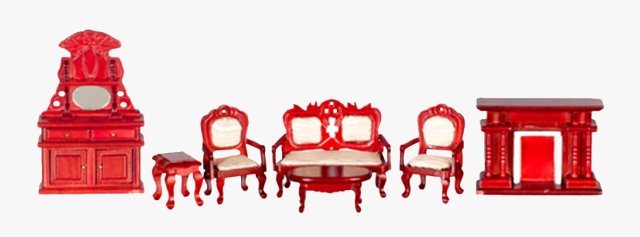 1/2 Inch Scale Dollhouse Miniature Victorian Living, Transparent Clipart