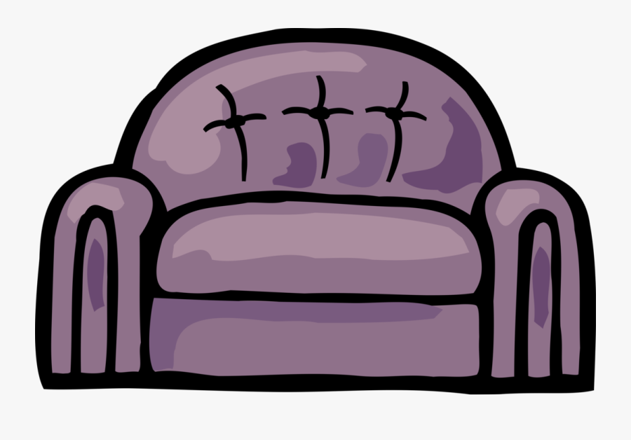 Vector Illustration Of Living Room Upholstered Couch, Transparent Clipart