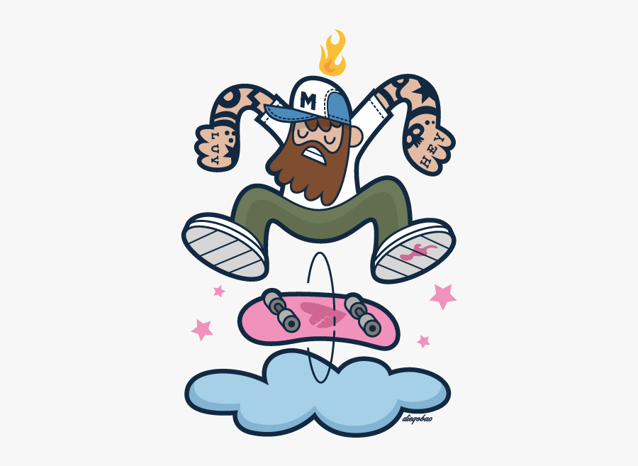 Skate In Heaven - Cartoon, Transparent Clipart
