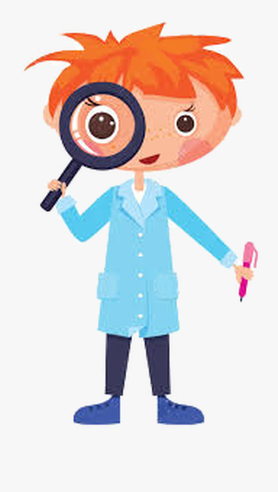 Winstanley Community Primary School - Cartoon Scientist Magnifying Glass, Transparent Clipart