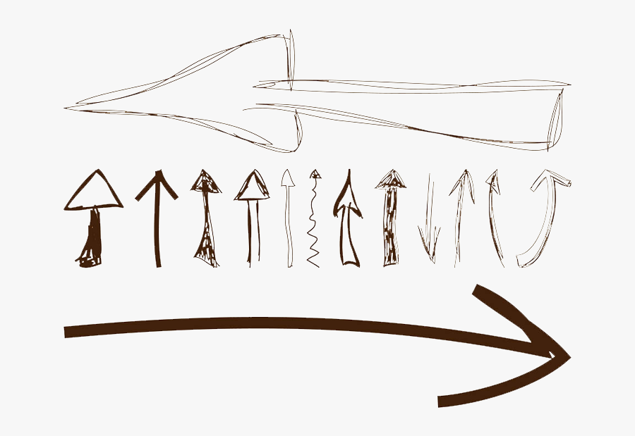 Hand Drawn Arrow Clipart - Calligraphy, Transparent Clipart