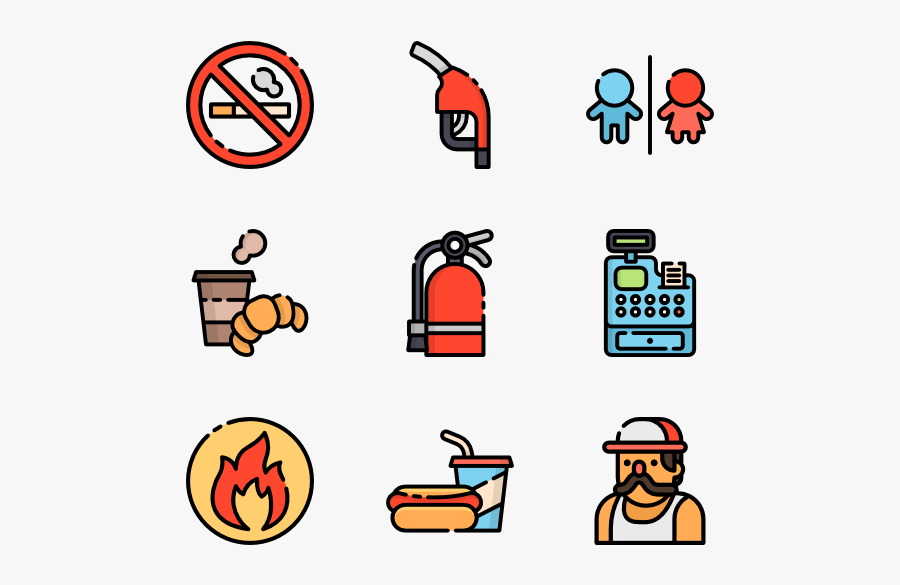 Gas Station, Transparent Clipart