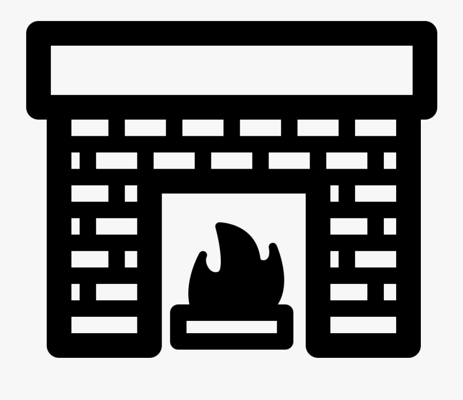 Fireplace - Clipart Of Fireplaces Black And White, Transparent Clipart