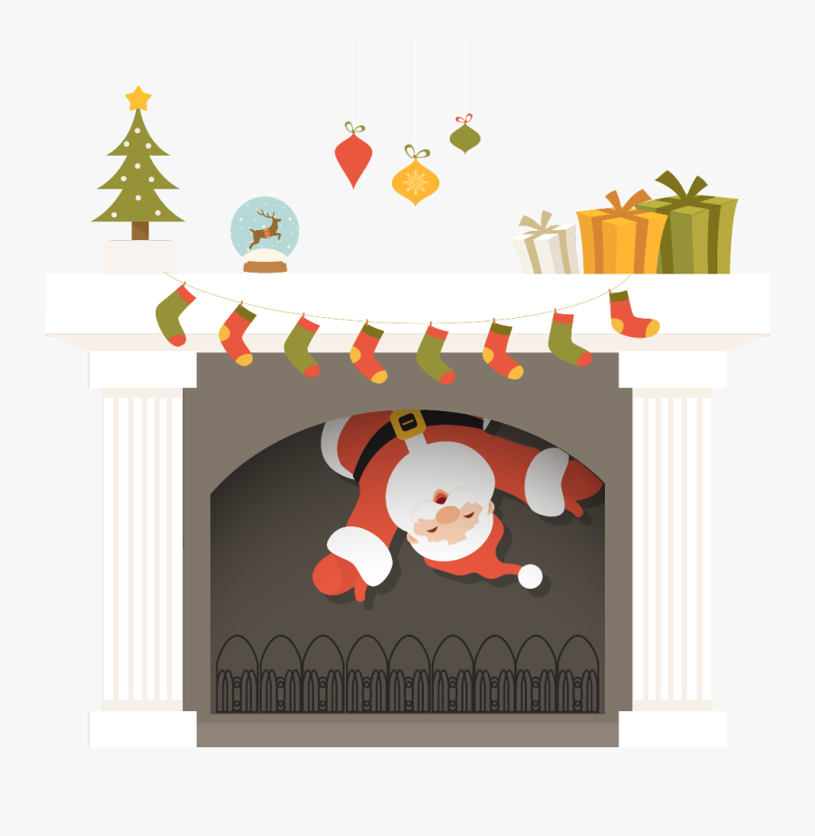#ftestickers #christmas #santaclaus #chimney #fireplace - Christmas Day, Transparent Clipart