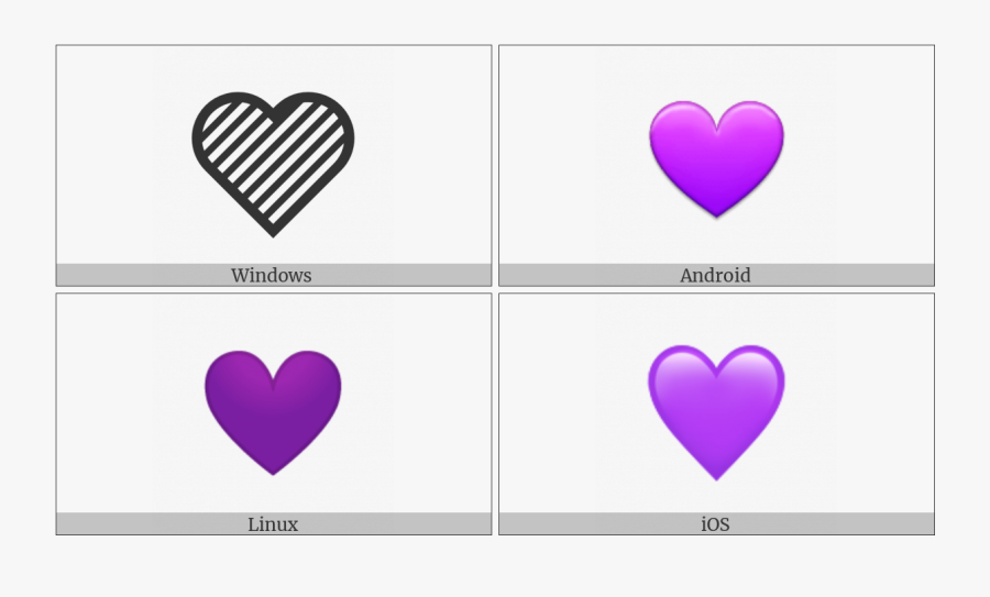 Purple Heart On Various Operating Systems - Heart, Transparent Clipart