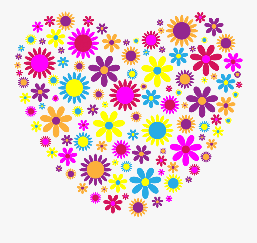 Floral Heart - Heart Flower Clipart, Transparent Clipart