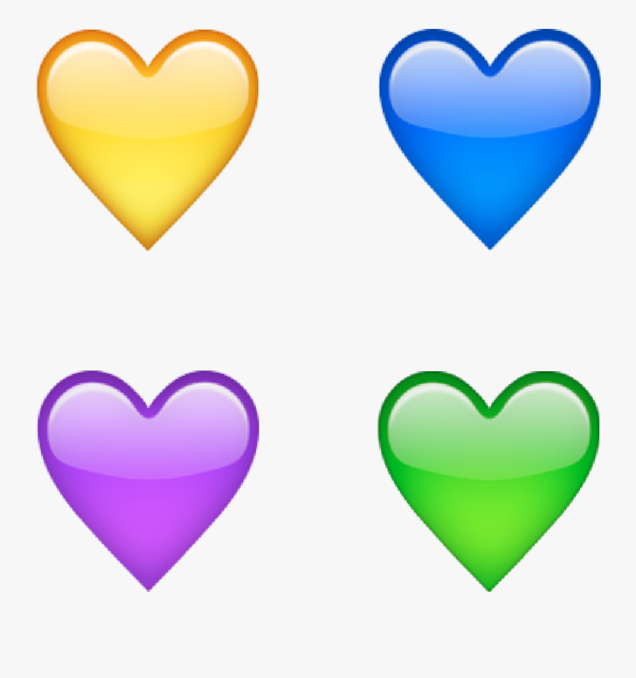 Yellow Heart / Blue Heart / Purple Heart / Green Heart - Heart, Transparent Clipart
