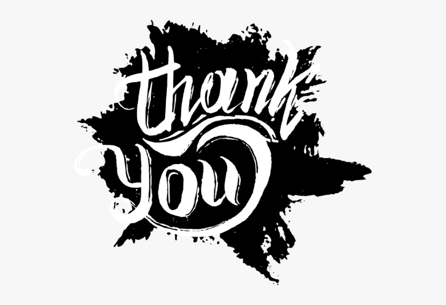 Thank You Watercolor Black, Transparent Clipart