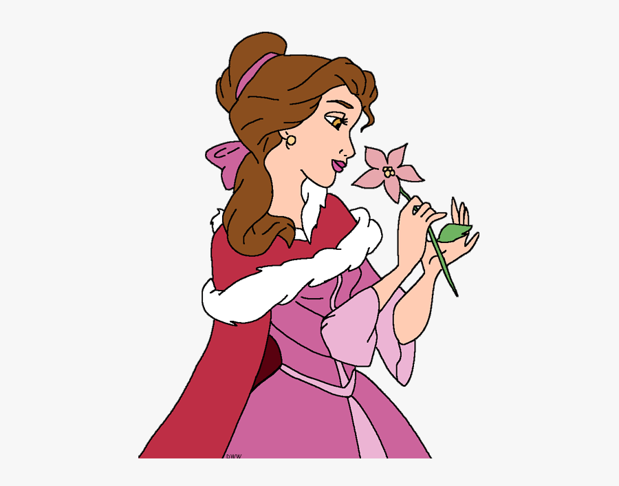 Disney Princess Smelling Flower Clipart , Png Download - Smelling Flower Clip Art, Transparent Clipart