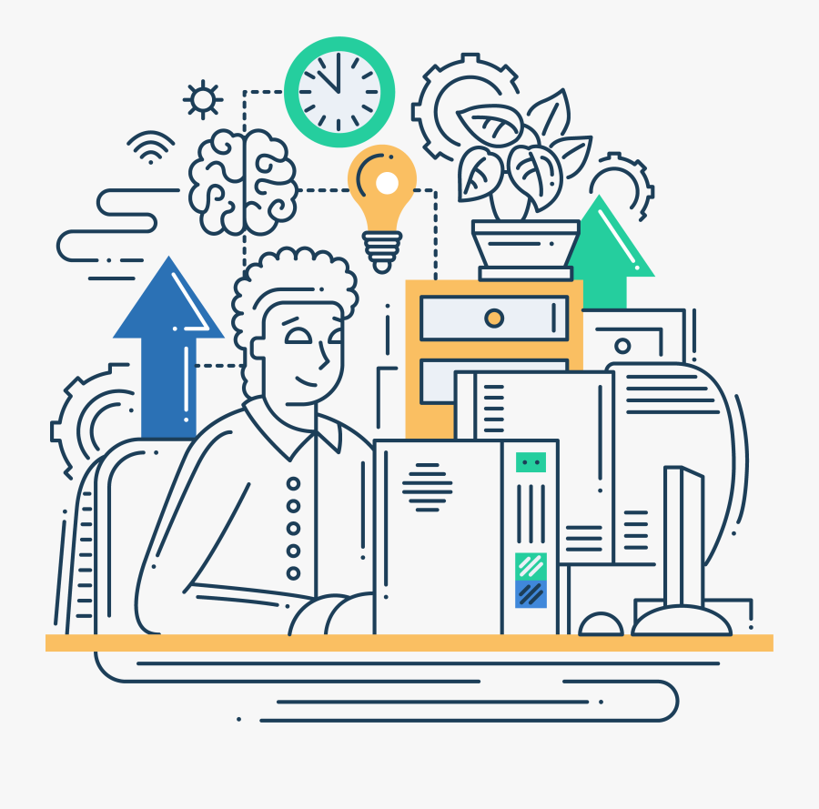 Desenho De Trabalho Na Internet, Transparent Clipart