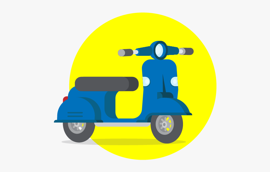 Scooter Illustration Vector Blue And Yellow Blue Two - Illustration, Transparent Clipart