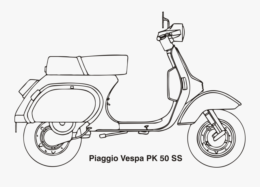 Piaggio Vespa Pk 50 Ss, Year 1983 Clip Arts - Vespa 50 Special Blueprint, Transparent Clipart