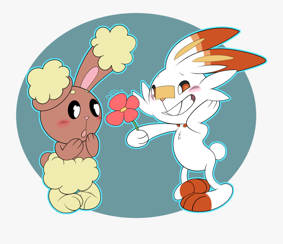 Cartoon Clip Art Illustration - Scorbunny And Buneary, Transparent Clipart