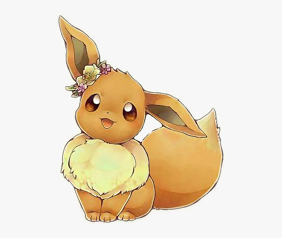 #pokemon #eevee #cute #intresting #art #freetoedit - Eevee With Flower Crown, Transparent Clipart