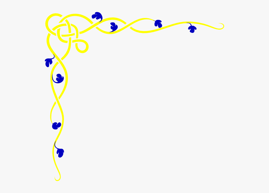 Blue And Gold Border Design, Transparent Clipart