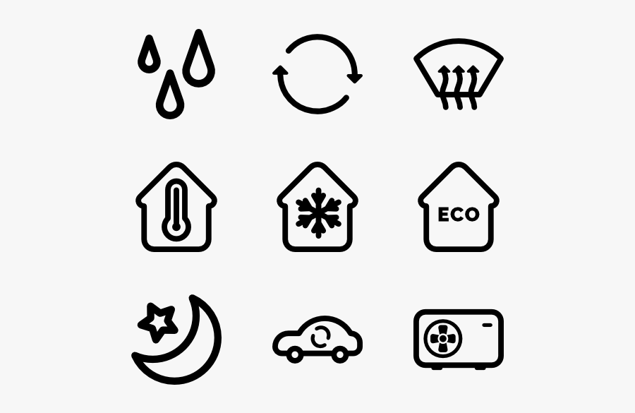 Heating And Air Conditioning Elements - Air Conditioning Icons, Transparent Clipart