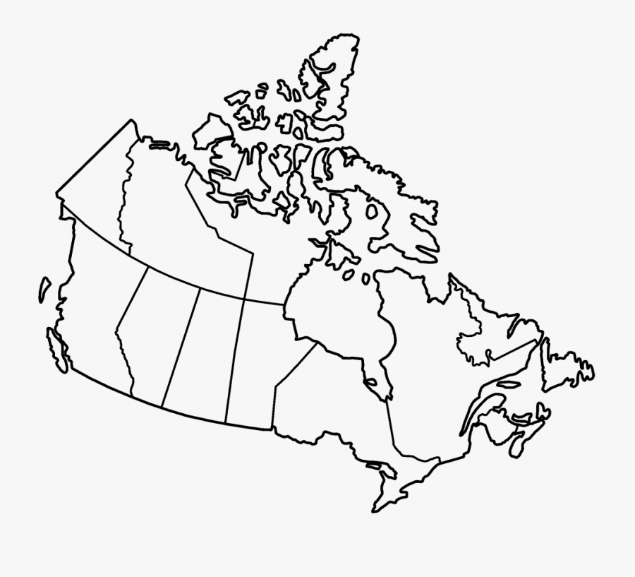 Blank Political Map Of Canada, Transparent Clipart