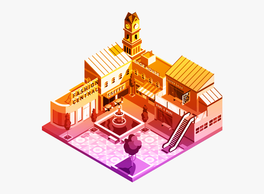 Illustration Of Retail Shopping Center - Retail Esri, Transparent Clipart