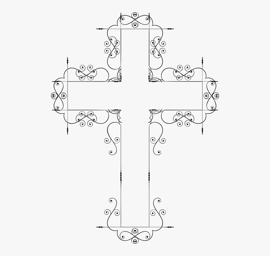 Download Fancy Cross Clip Art Black And White Pretty White Cross Png Free Transparent Clipart Clipartkey