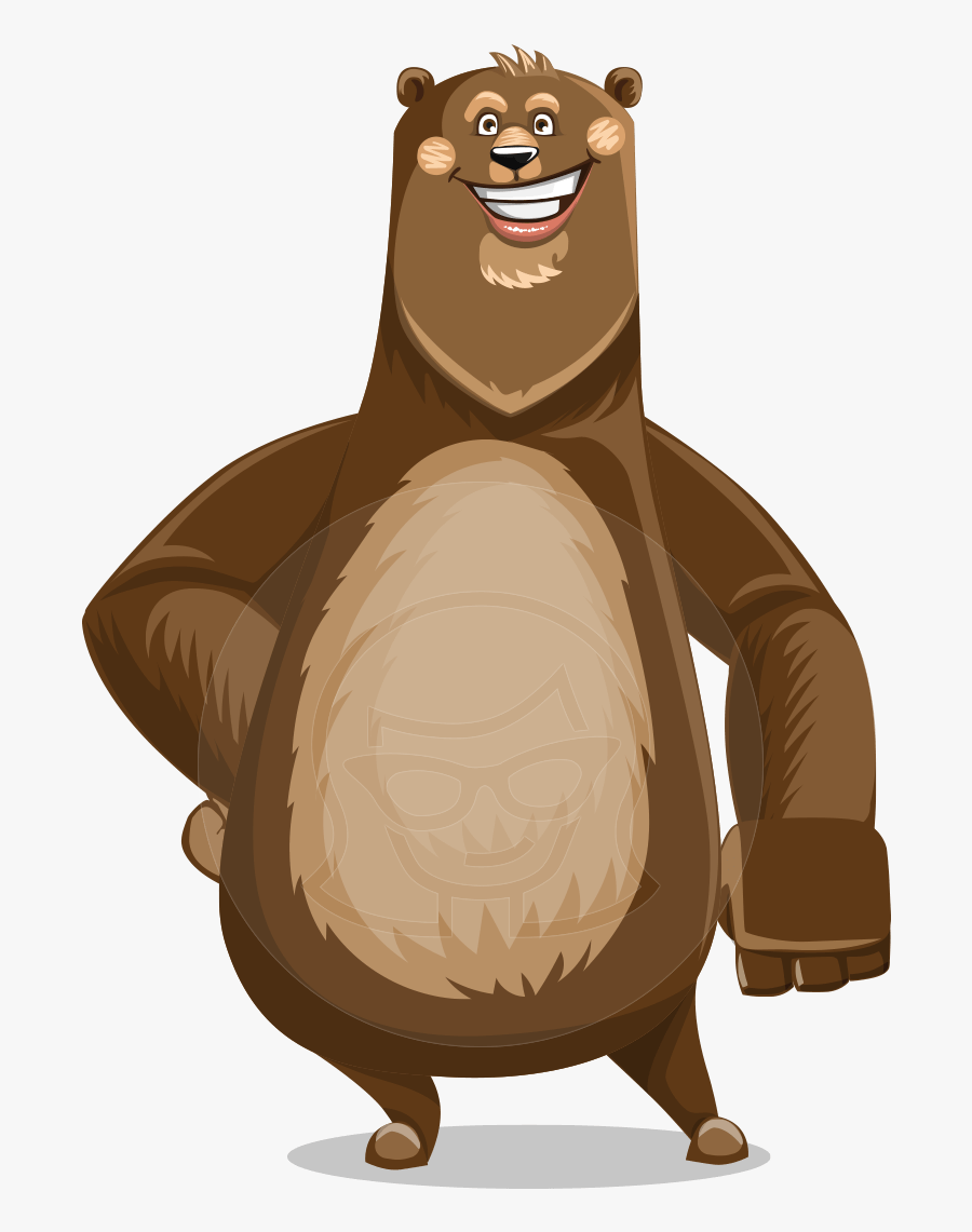 Bear Cartoon Vector Character Aka Barry Bearhug - Bear Cartoon Characters Png, Transparent Clipart
