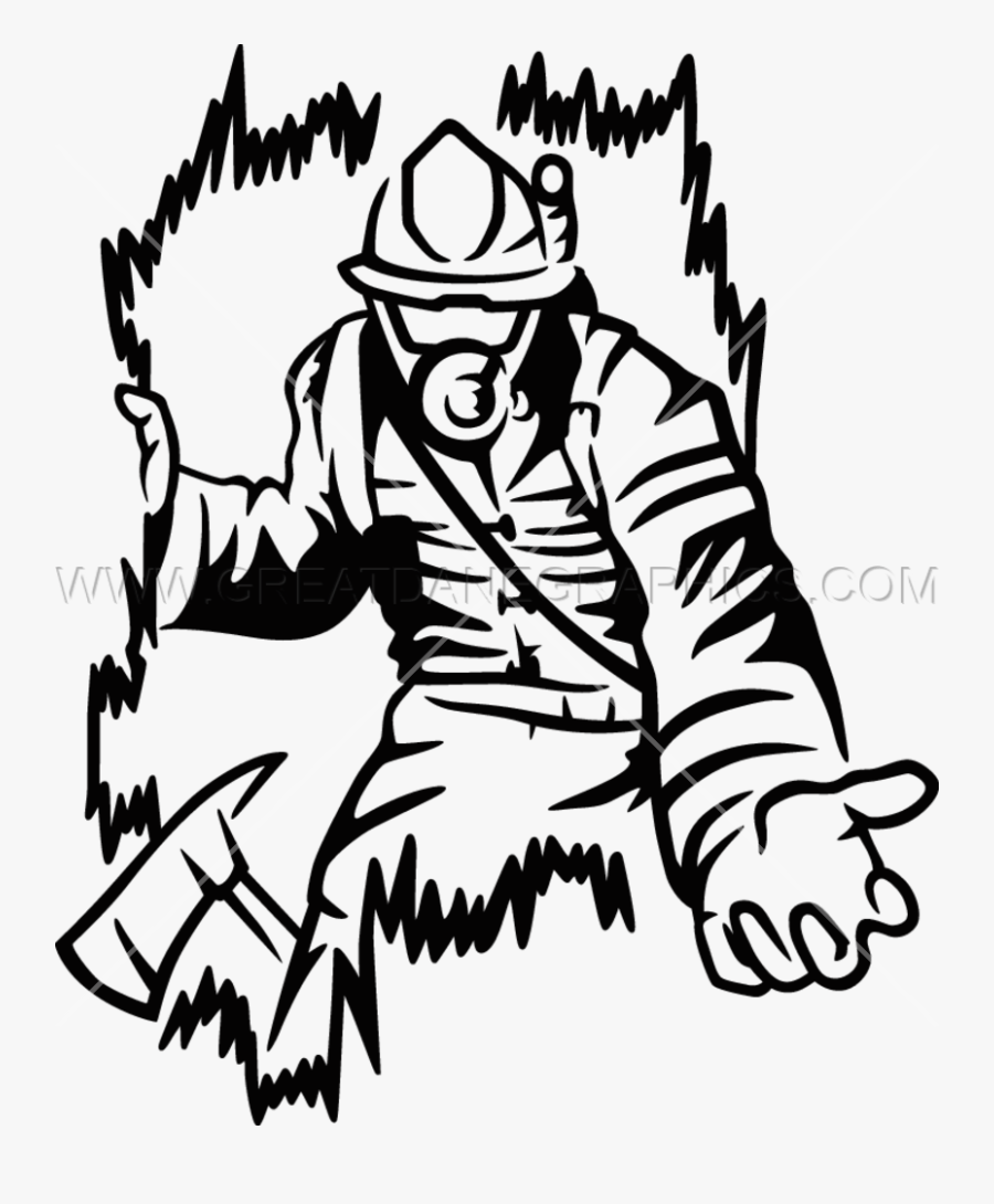 Firefighter Rescue Production Ready - Firefighter Black And White, Transparent Clipart