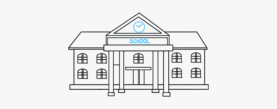 How To Draw School - Draw Of A School, Transparent Clipart